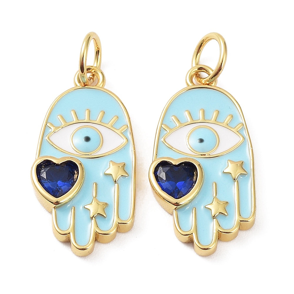Hamsa Hand with Heart Charm