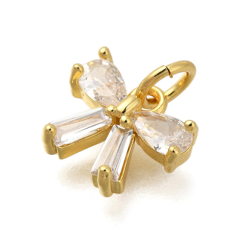 Small Rhinestone Bow Charm
