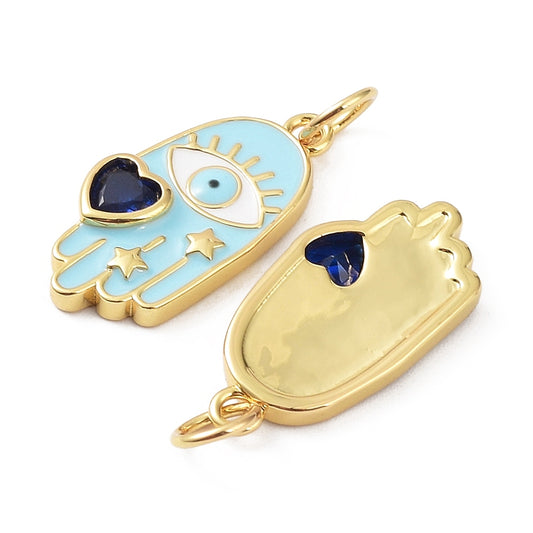 Hamsa Hand with Heart Charm