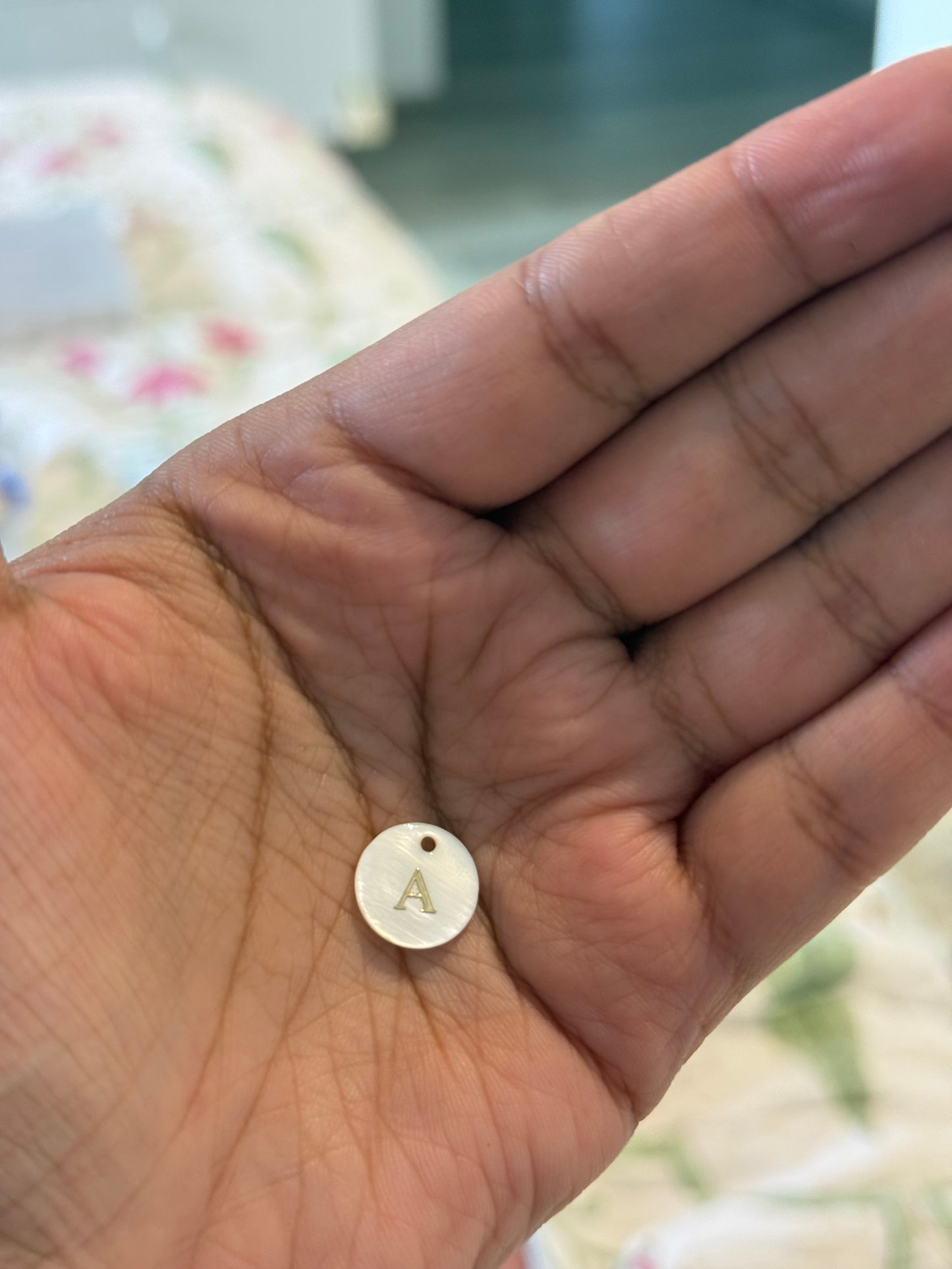 Mother of Pearls Letter Charm