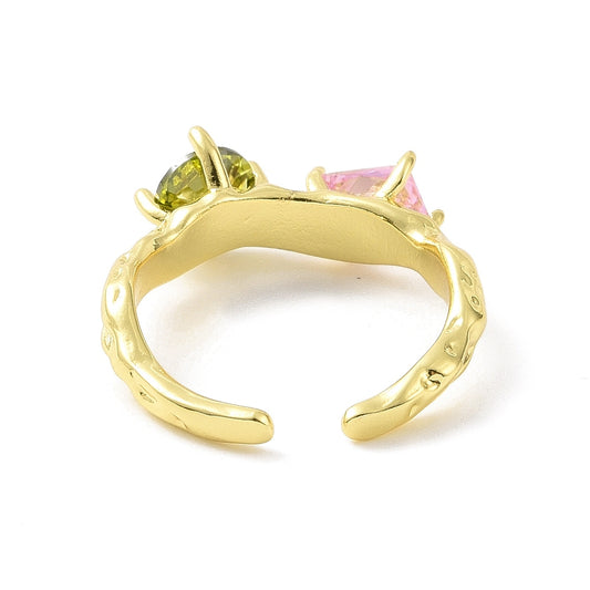 Pink and Green Stone Ring