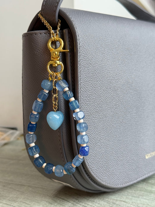 Cube Stone Bag Charm
