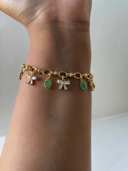 Bow Crystal Pre-Made Charm Bracelet