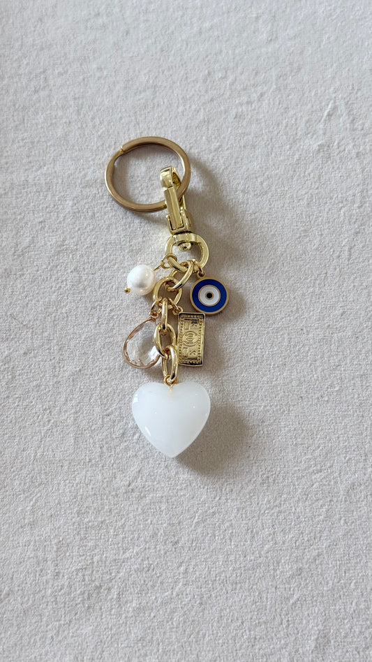 Love and Prosperity Bag Charm with Key Ring