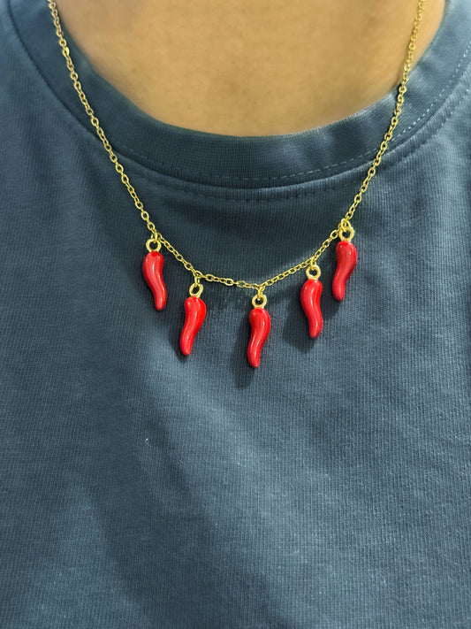 Super Spicy Red Chilli Necklace