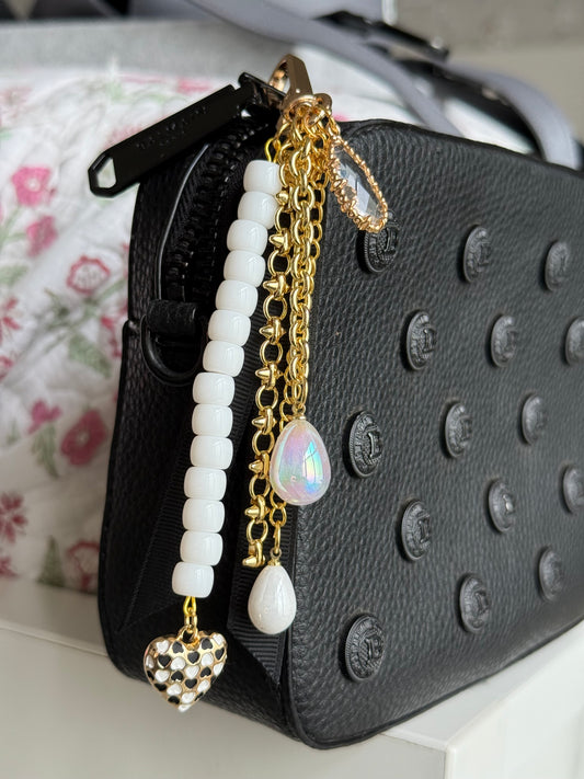 Black and White Bag Charm