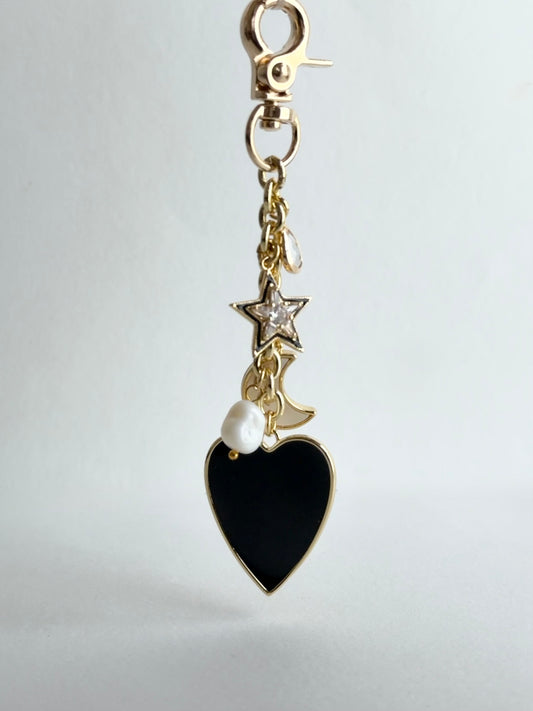 Black Heart Bag Charm
