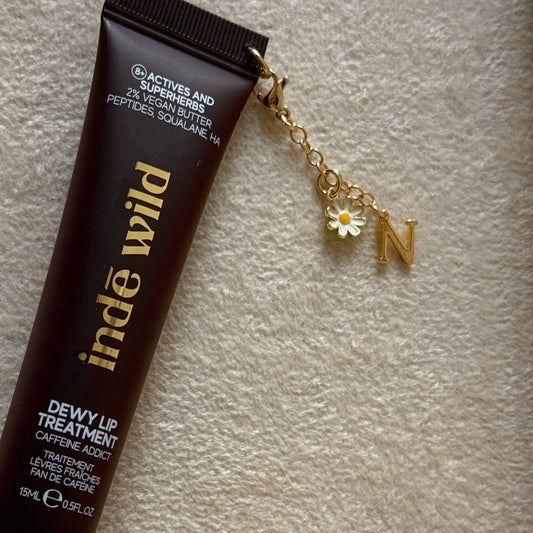 Tiny Flower and Initial Lip Balm Charm