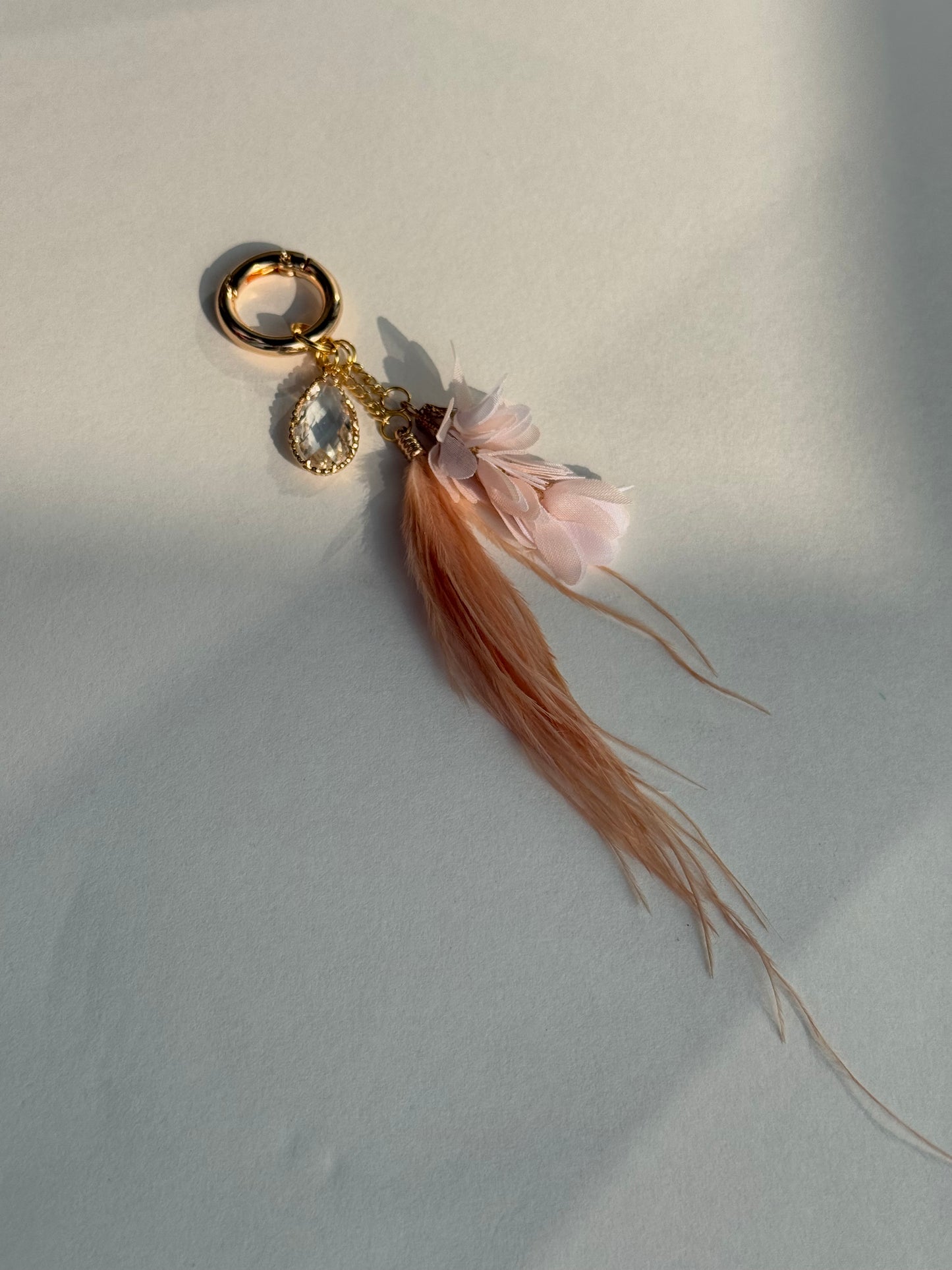 Feather and Flower Bag Charm