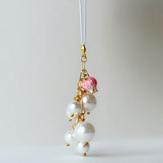 Pearl and Tulip Phone Charm