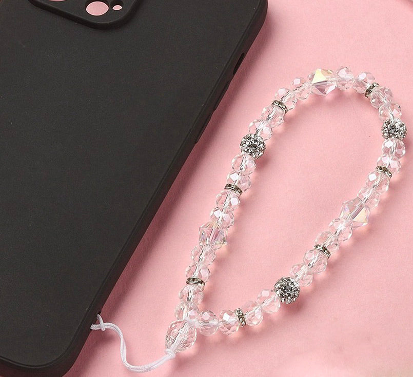 Crystal and Rhinestone Bead Phone Charm