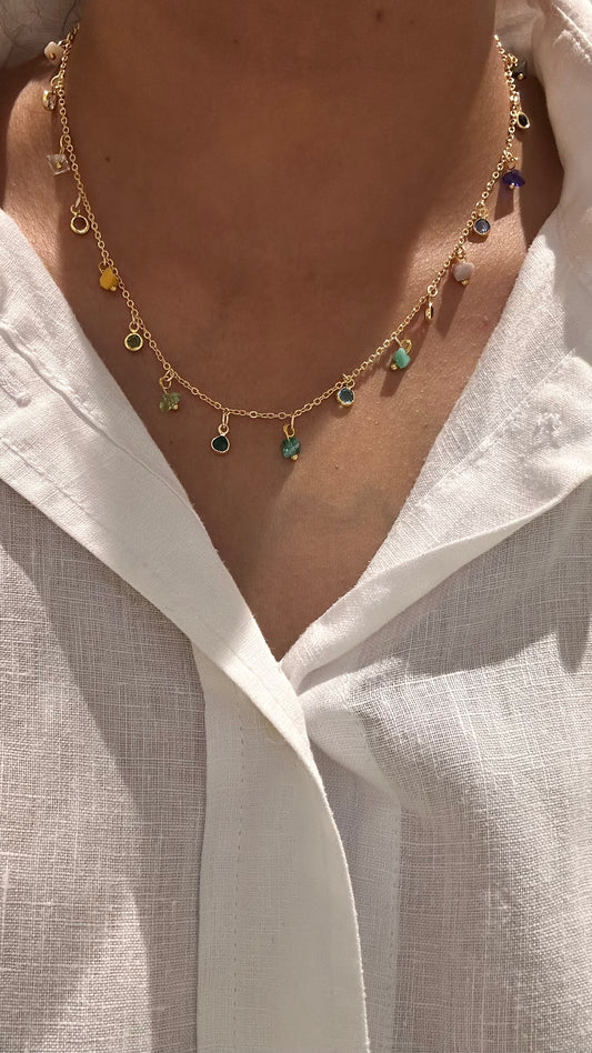 Handmade Stone and Crystal Necklace