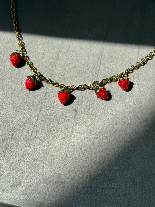 Strawberry Crush Charm Necklace
