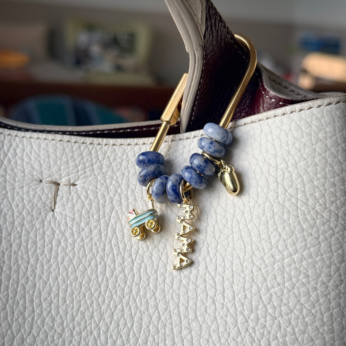 Blue New Mom Bag Charm
