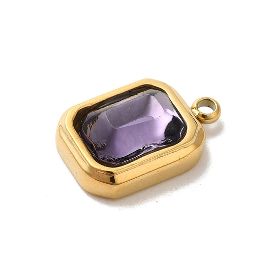 Gemstone Charm Purple