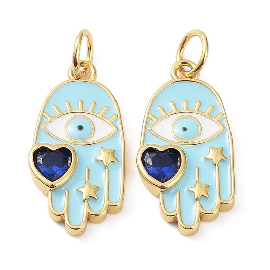 Hamsa Hand with Heart Charm