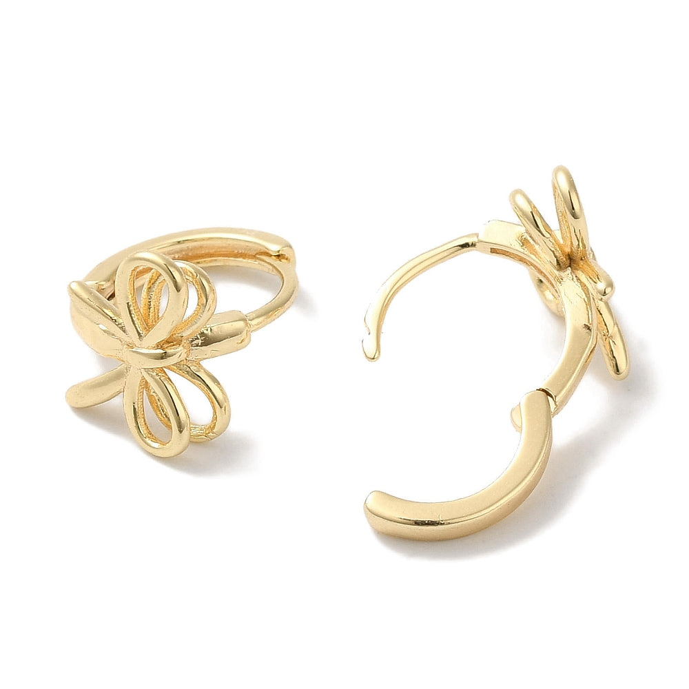 Tiny Bow Hoop Earrings