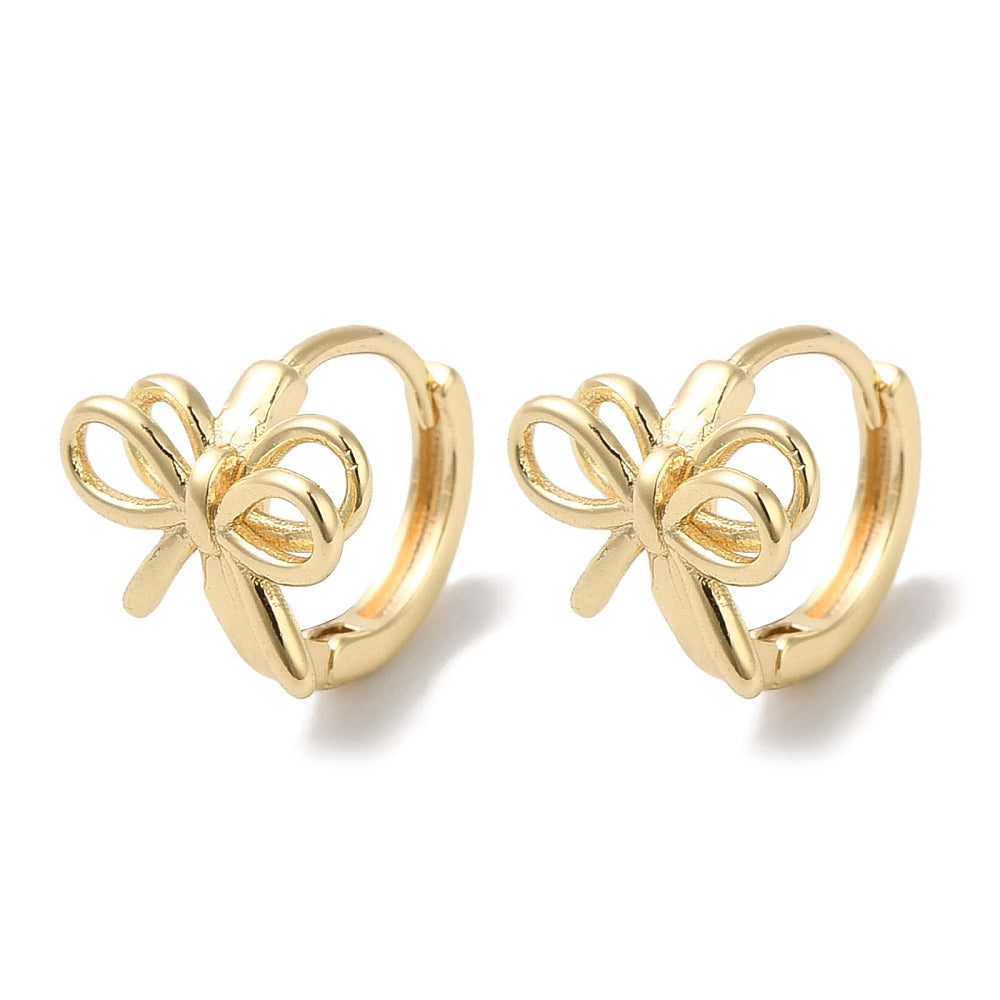 Tiny Bow Hoop Earrings