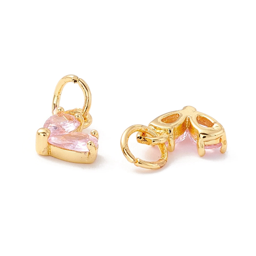 Rhinestone Heart Charm Tiny