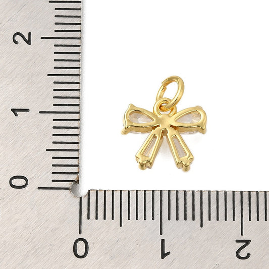 Small Rhinestone Bow Charm