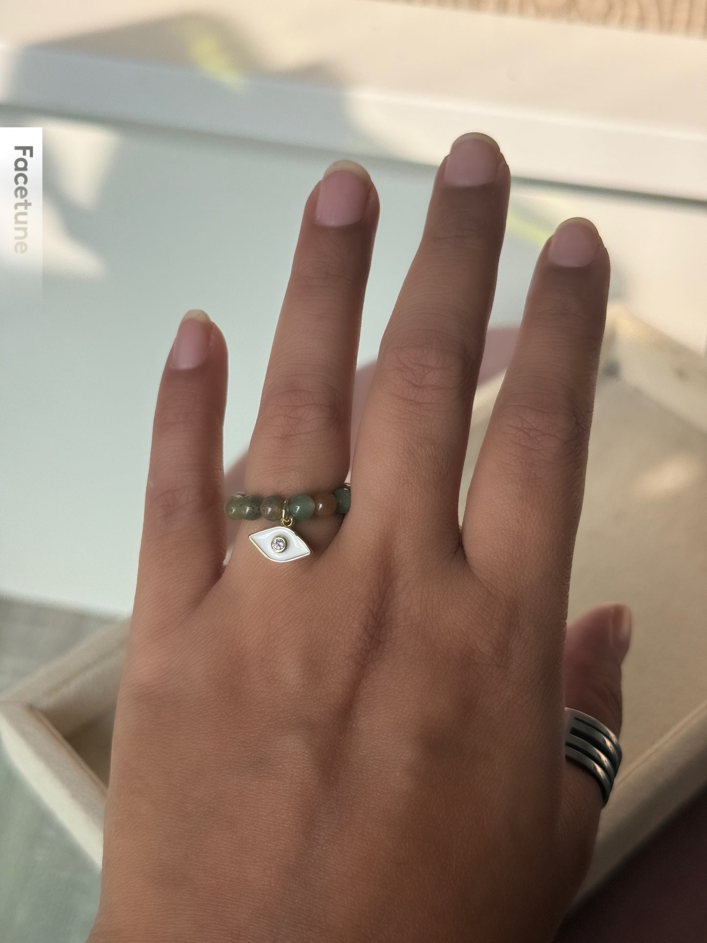 Tourmaline Evil Eye Ring