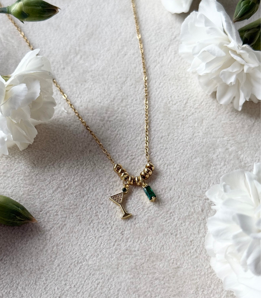Olive Martini Charm Necklace