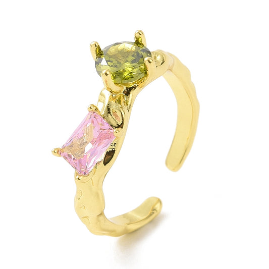 Pink and Green Stone Ring