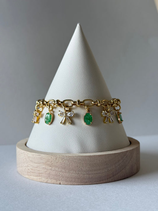 Bow Crystal Pre-Made Charm Bracelet