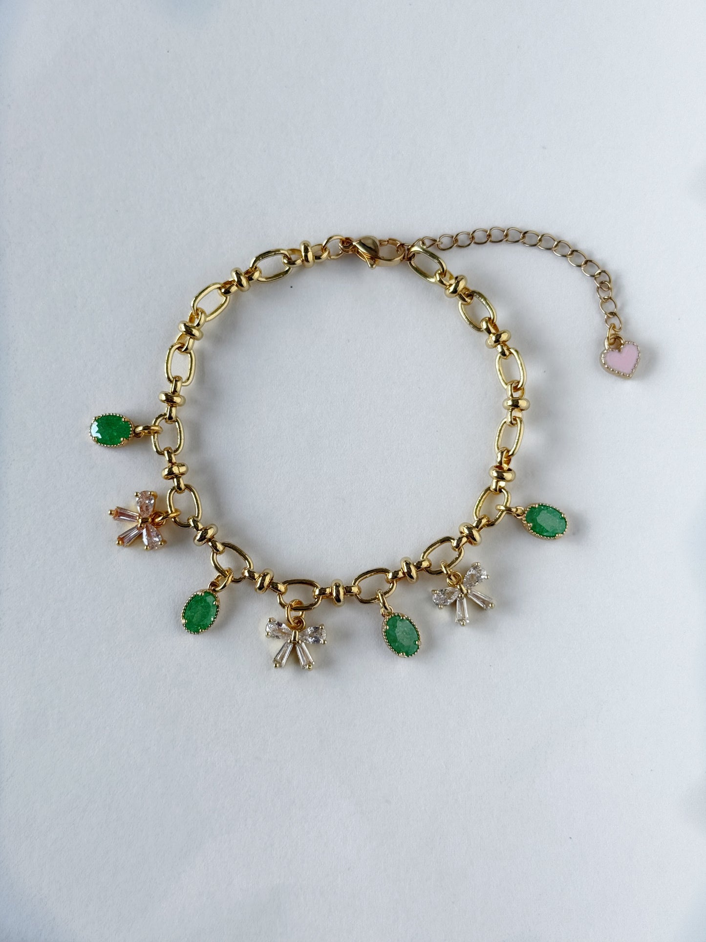 Bow Crystal Pre-Made Charm Bracelet