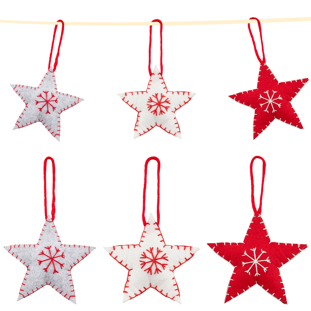 Fabric Star Ornament (Set of 6)