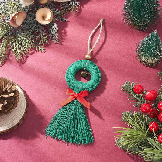 Fabric Tassel Ornament Green