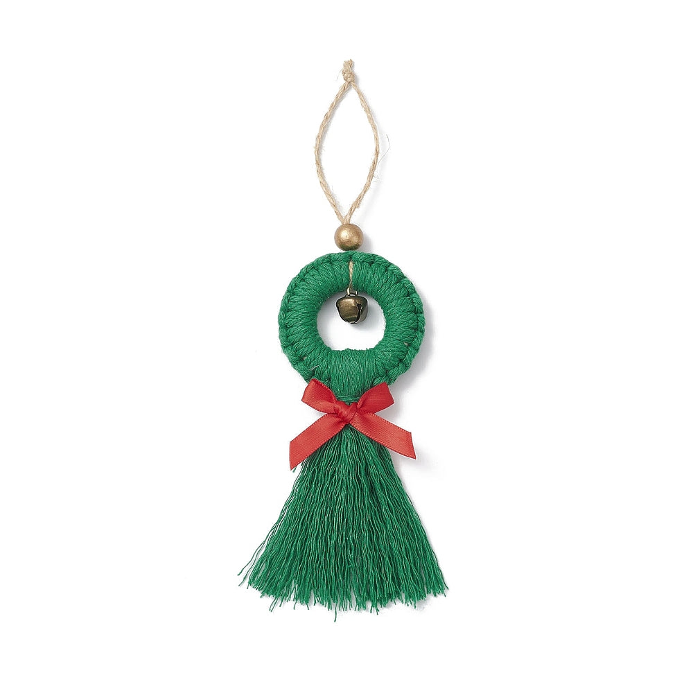 Fabric Tassel Ornament Green