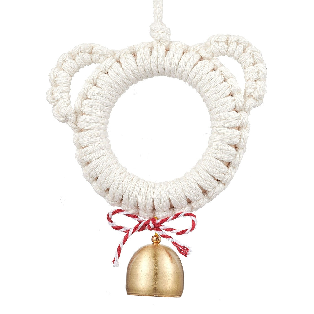 Macarme Serene White Door Ornament with Bell