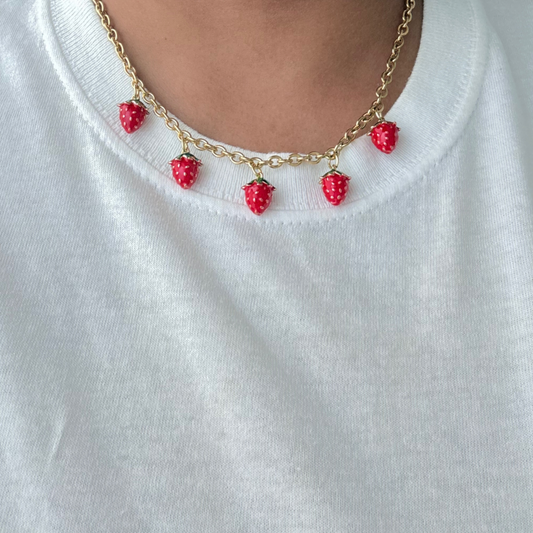 Strawberry Crush Charm Necklace