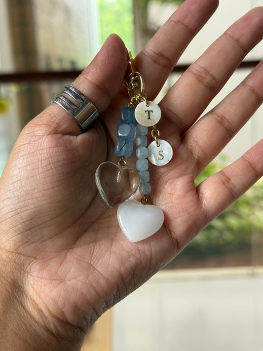 Stone Heart Bag Charm