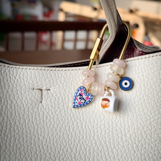 Pink New Mom Bag Charm