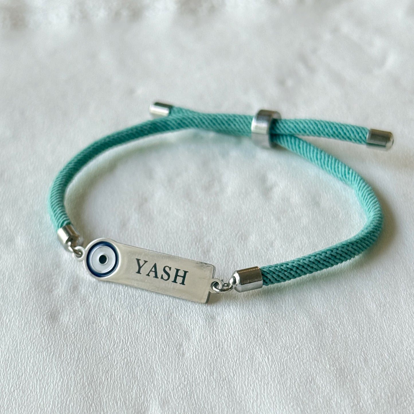 Personalised Silver Evil Eye Name Rakhi