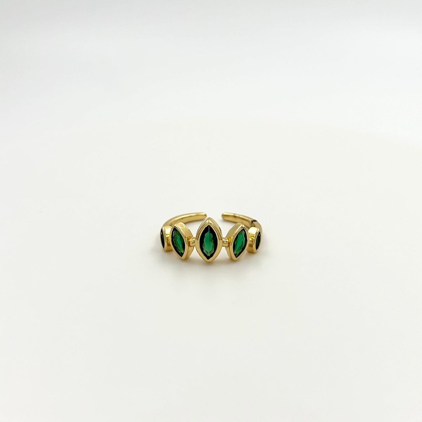 Adjustable Marquee set CZ Ring