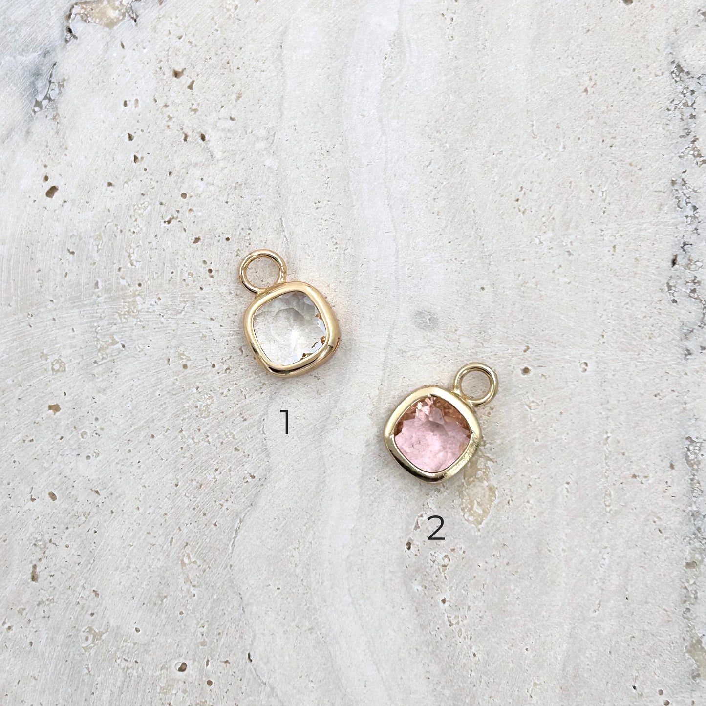 Square Crystal Glass Charms