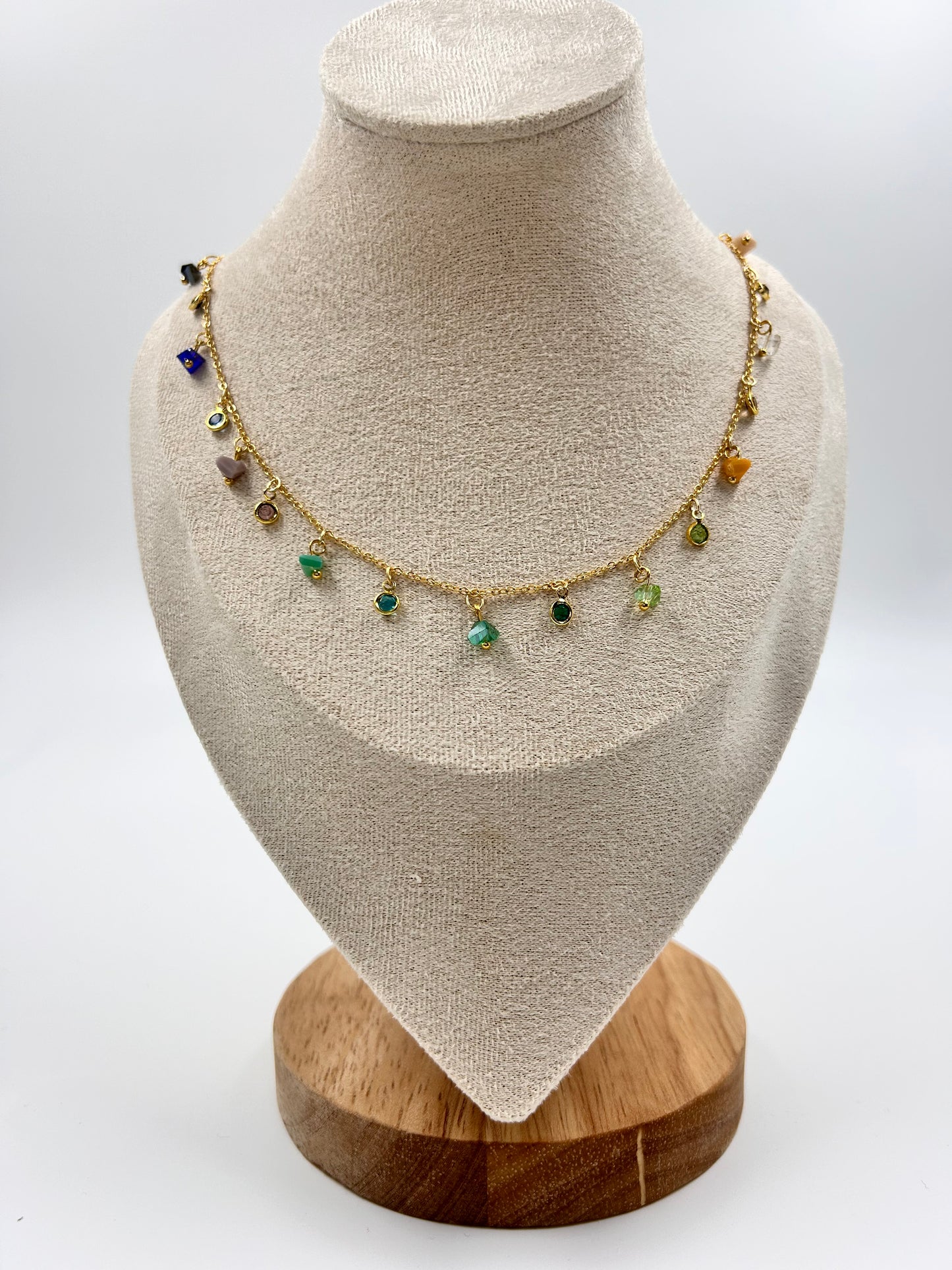 Handmade Stone and Crystal Necklace