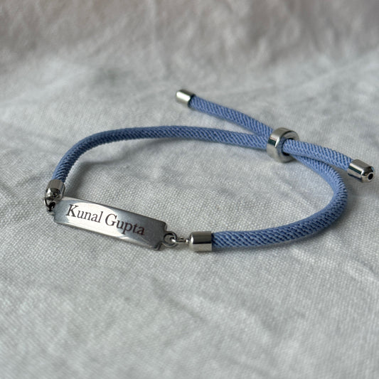 Personalized Name Engraved Rakhi Bracelet