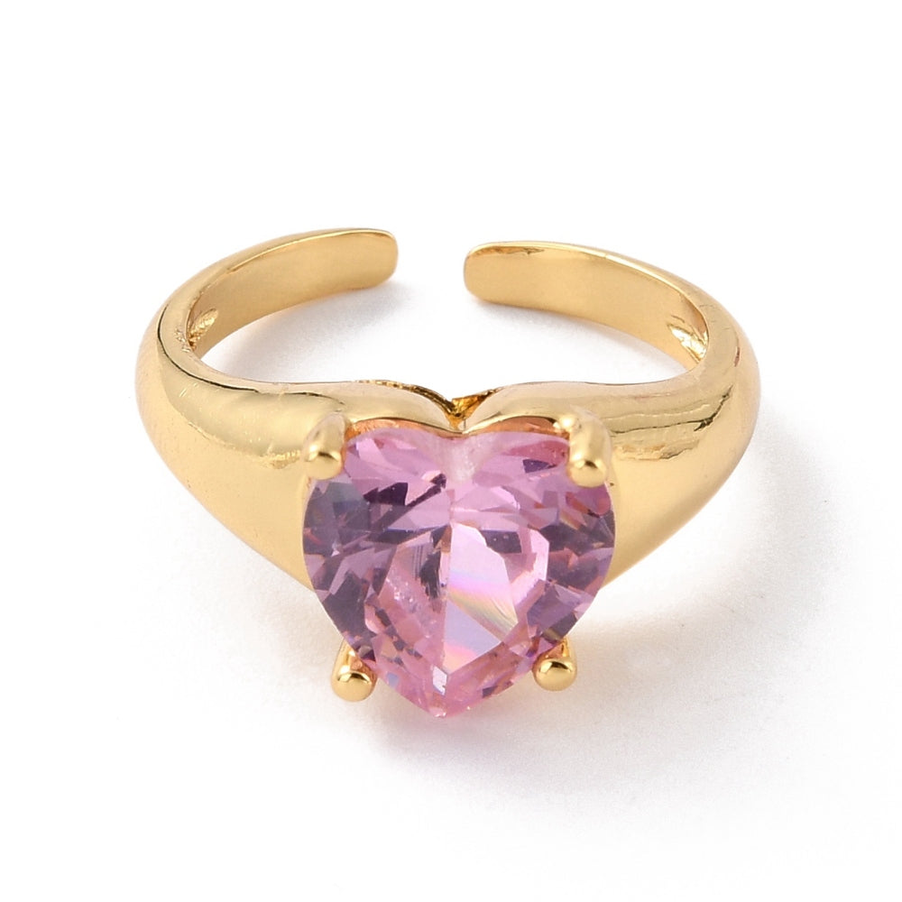 Pink Heart Diamond Ring