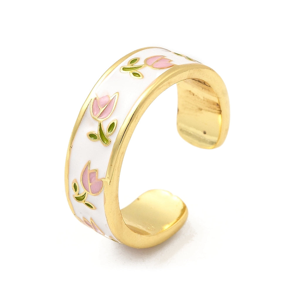 Floral Enamel Ring