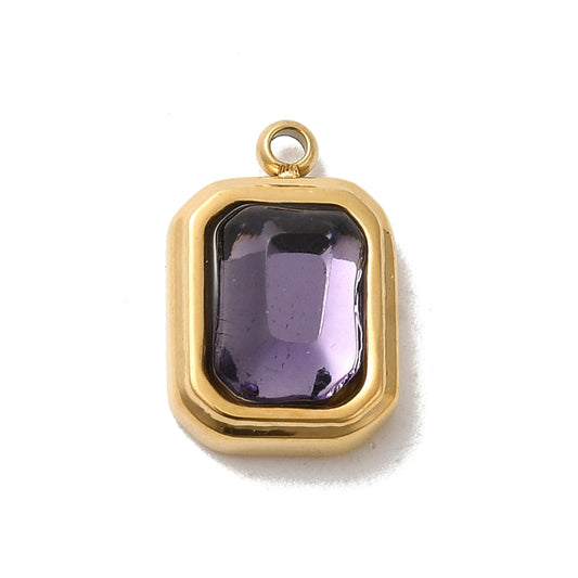 Gemstone Charm Purple