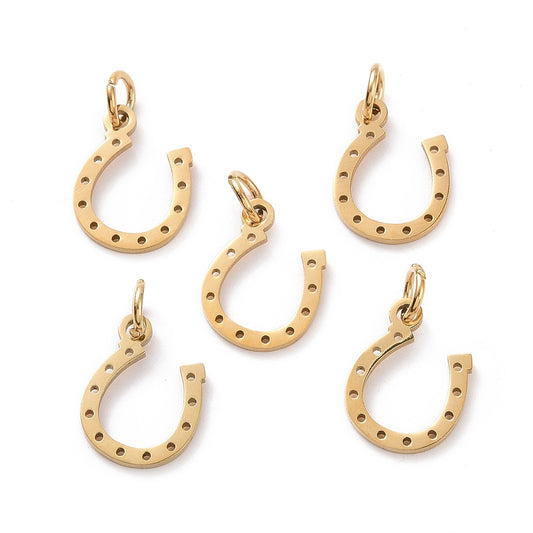 Gold Horseshoe Charm