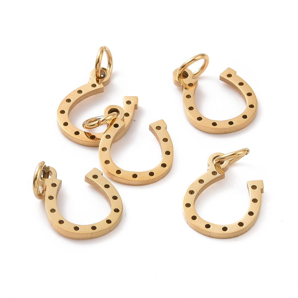 Gold Horseshoe Charm