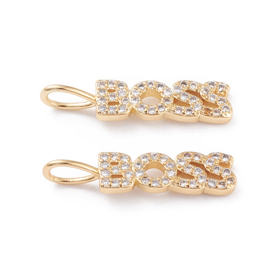 BOSS Rhinestone Charm