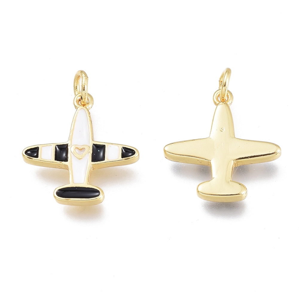 Black and White Airplane Charm