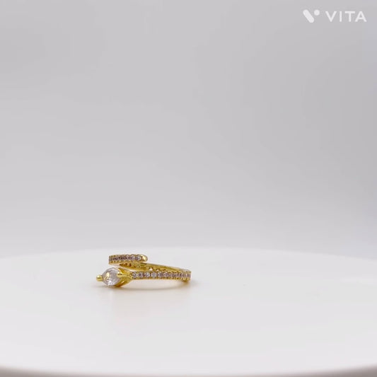 Adjustable Faux Diamond CZ Ring