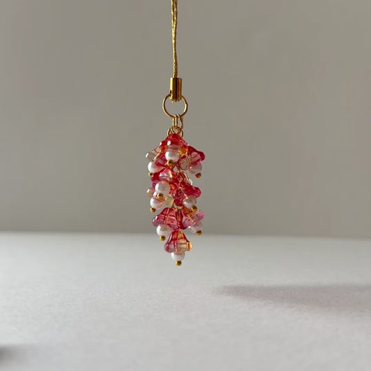 Red Flower Phone Charm